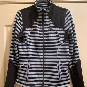 Lululemon striped light weight zip top/jacket
